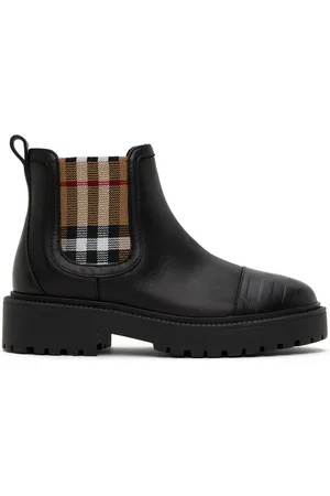 Burberry Kids Check Detail Chelsea Boots