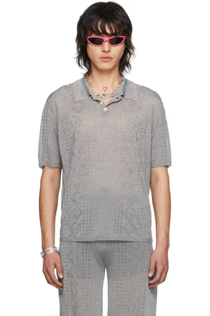 Marine Serre Silver Metallic Polo