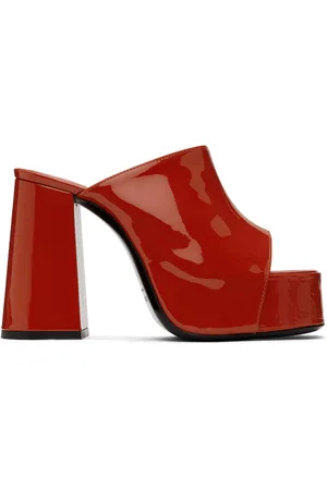 By Far Orange Brad Heeled Sandals