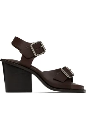 LEMAIRE Burgundy Square 80 Heeled Sandals
