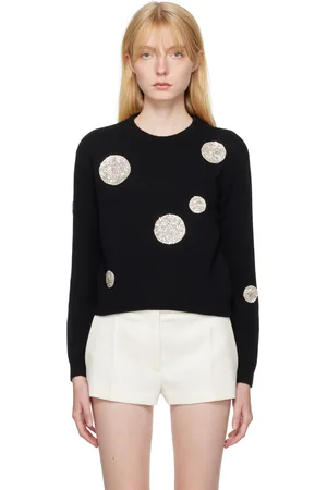 VALENTINO Black Appliqué Sweater