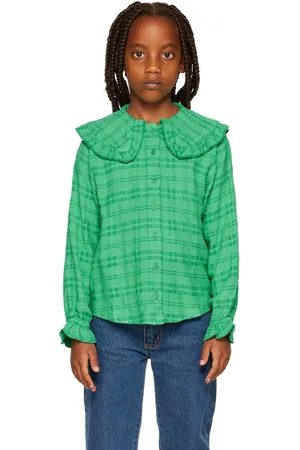 Repose AMS Kids Green Fancy Collar Blouse