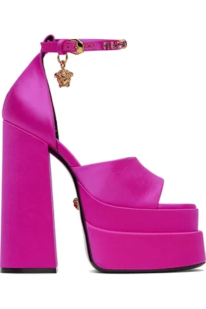 VERSACE Pink Medusa Aevitas Platform Heeled Sandals