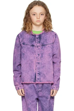 M’A Kids Kids Purple Collarless Denim Jacket