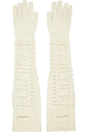 Jean Paul Gaultier Off-White Cable Knit Gloves