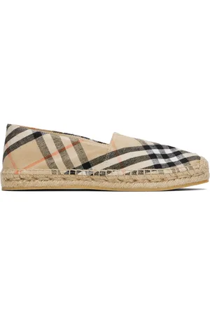 Burberry Beige Check Mews Espadrilles​