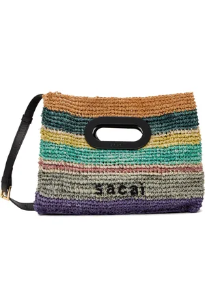 ★25SS 大人気★sacai Raffia New Shopper Bag SACAI Trapezoid Medium Raffia Tote Bag - Bergdorf Goodman
