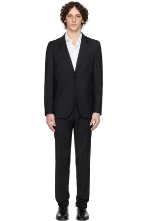 HUGO BOSS Black Slim-Fit Micro-Pattern Virgin Wool Suit