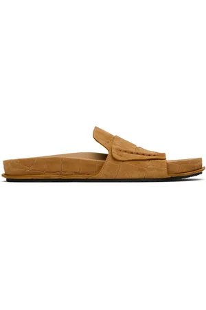 Jacquemus Tan Suede Loafer Sandals