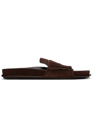 Jacquemus Brown Suede Loafer Sandals
