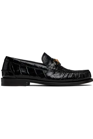 VERSACE Black Croc-Effect Medusa 