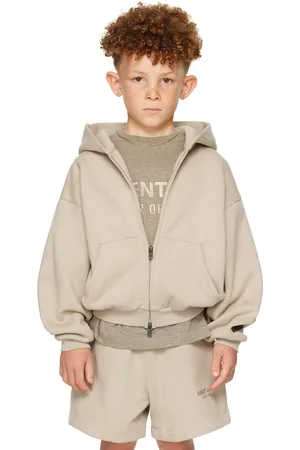 FEAR OF GOD Kids Taupe Classic Fleece Zip-Up Hoodie