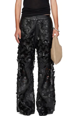 LU’U DAN Laser Cut Wide-Leg Faux-Leather Pants