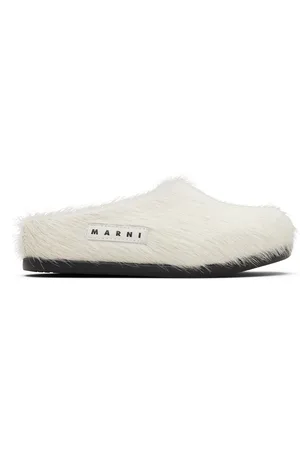 Marni Kids Off-White Logo Patch Mules