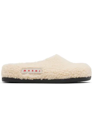Marni Kids Off-White Logo Patch Mules