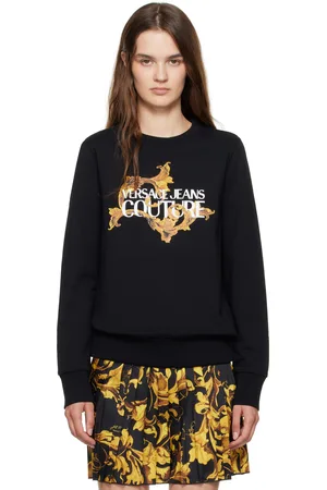 VERSACE Black Screen-Printed Sweatshirt