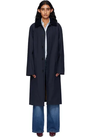 A.P.C. Navy Gaspard Mac Trench Coat