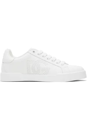 Dolce & Gabbana White Calfskin Portofino Sneakers