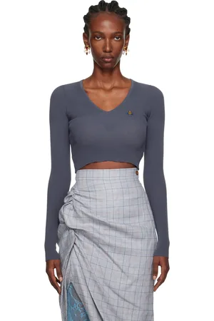 Vivienne Westwood Blue Bea Cropped Sweater