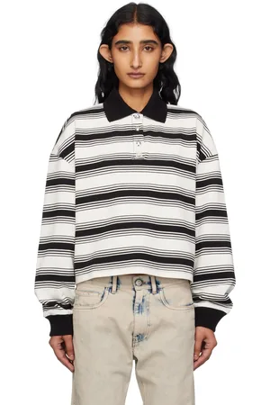 AMIRI White MA Stripe Oversized Polo