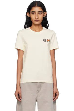 Maison Kitsuné Beige Double Bold Fox Head T-shirt