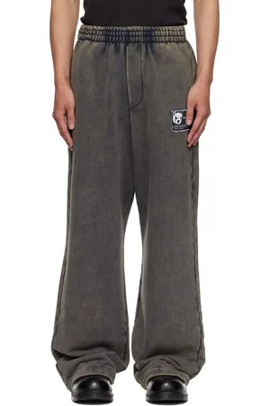 We11 Done Gray Teddy ID Jersey Sweatpants