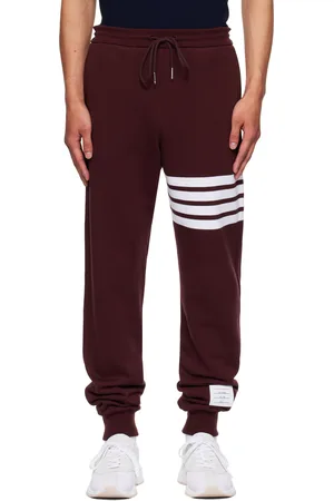 Thom Browne Burgundy Classic Loopback 4-Bar Sweatpants
