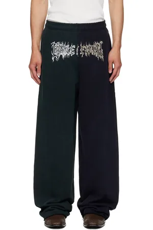 Vetements Green & Navy Cradle of Filth Cut-Up Baggy Sweatpants