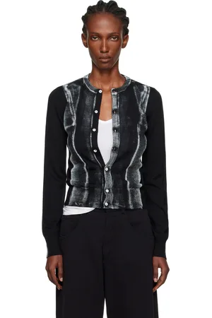 Maison Margiela Black Folded Printed Gauge 14 Cardigan
