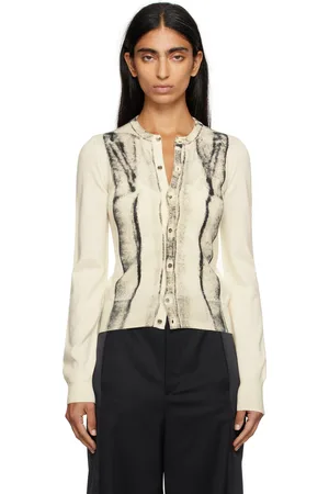 Maison Margiela Off-White Folded Printed Gauge 14 Cardigan