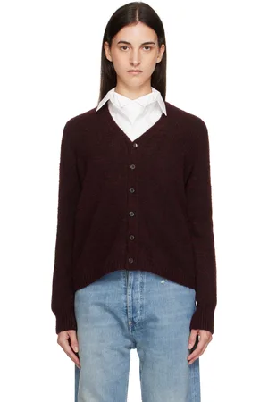 Maison Margiela Burgundy Wool Cardigan