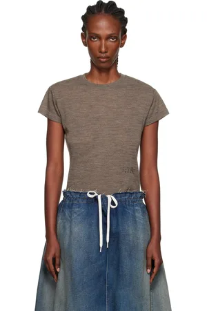 Maison Margiela Taupe Sheer Wool Jersey T-shirt