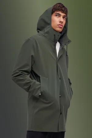 Stutterheim Stockholm Lightweight Matte Zip Raincoat Green