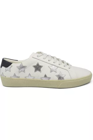 Saint Laurent Men's luxury sneakers - Court Classic SL/06 sneakers in white leather with silver stars