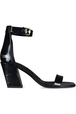 Burberry Rose 100mm Shearling Velvet Sandals