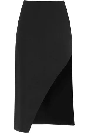 Alexander McQueen Wool And Mohair Pencil Skirt With Asymmetric Slit
