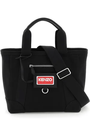 KENZO Leather-trimmed mesh bucket bag