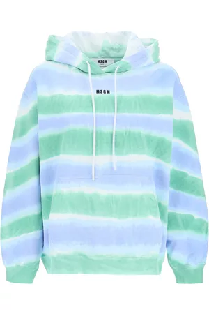 Msgm Tie Dye Hoodie With Logo Embroidery