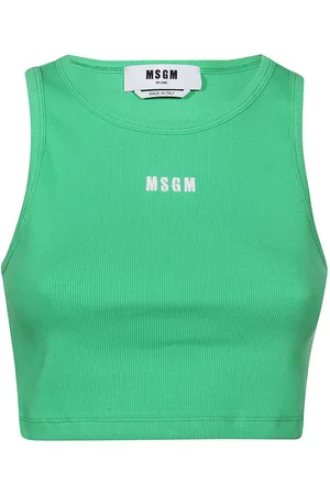 PRETTYLITTLETHING Women's Green Basic Jersey Racerback Crop Top - Size 8