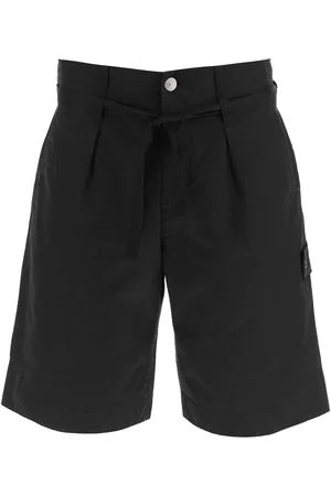 Stone Island Belted Shorts In Co Ny Ripstop Tc