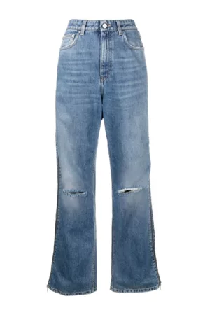 Stella McCartney Women Straight Jeans - Stella Mc Cartney Zip Detail Straight Leg Jeans