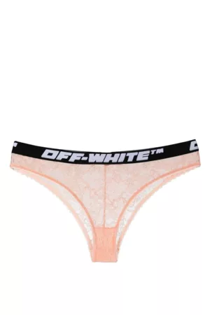 OFF-WHITE Women Briefs - Off White Logo Waistband Lace Briefs
