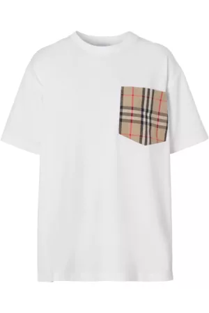Burberry Women Vintage T-Shirts - Vintage Check Pocket Cotton T Shirt