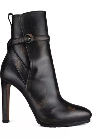 Ralph Lauren Women Boots - S Luxury Boots Recelle Brown Boots With Distressed Effect