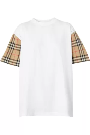 Burberry Women Vintage T-Shirts - Vintage Check Sleeve Cotton T Shirt