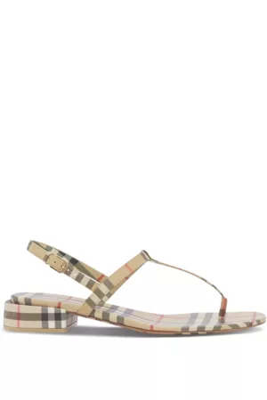 Burberry Women Thong Sandals - Vintage Check Thong Strap Sandals