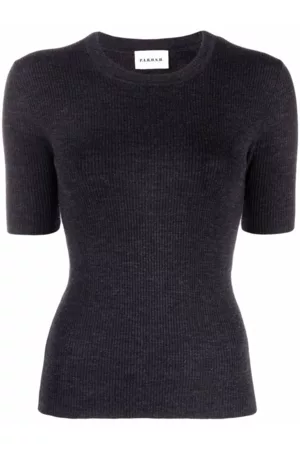 PAROSH Women Tops - Short Sleeved Wool Top