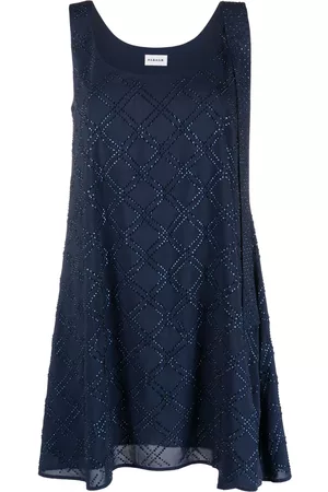 PAROSH Women Sleeveless Dresses - Rhinestone Embellished Sleeveless Dress