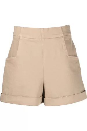 PAROSH Women Shorts - High Waisted Cotton Shorts
