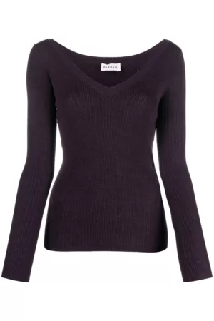 PAROSH Women Tops - V Neck Knitted Top